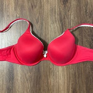 Victoria’s Secret Red Demi Lined Bra 36B Red